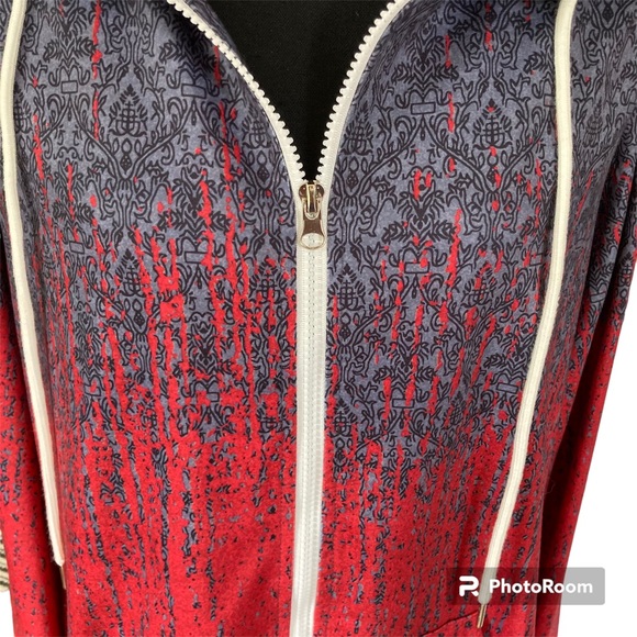 ETCYY Women's Color Block Hoodie Long Sleeve Casual Drawstring Full Zip Sz L - Picture 6 of 10